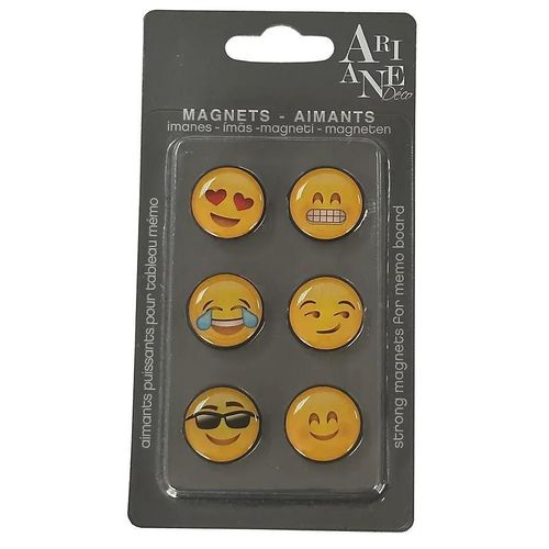 Lot de 6 magnets Emoji Ariane ¿2,2 cm