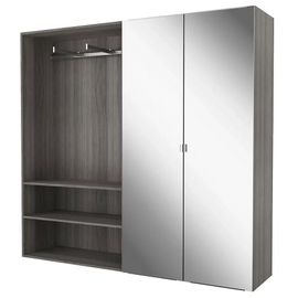 Armoire Semi-Ouverte Effet Chêne Grisé Goodhome Atomia H. 187,5 X L. 200 X P. 45 Cm