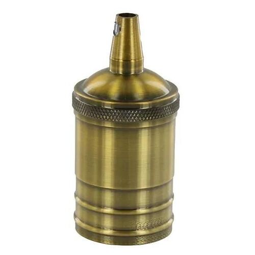 Douille E27 Chacon en aluminium effet vintage couleur lisse doré