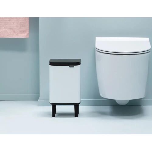 Poubelle de salle de bains 4 L compacte en acier, blanc mat, Brabantia Bo Waste Bin
