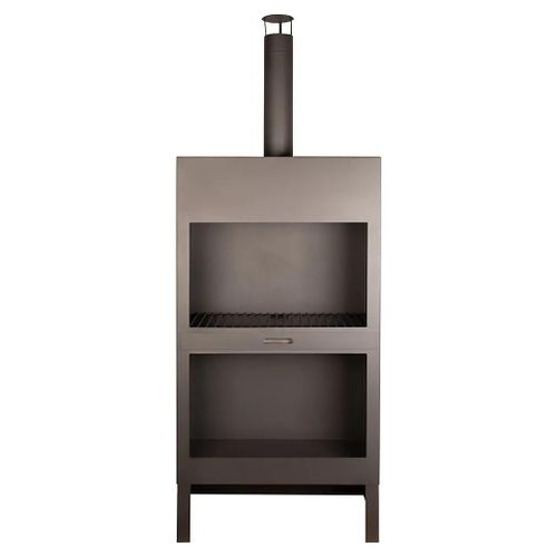 Brasero XL acier noir 38,4 x 205,7 cm