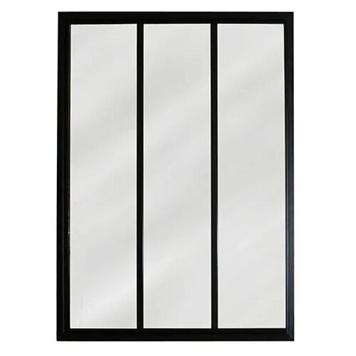 Verrière acier noir 3 vitrages opales H.105 x l.83 cm
