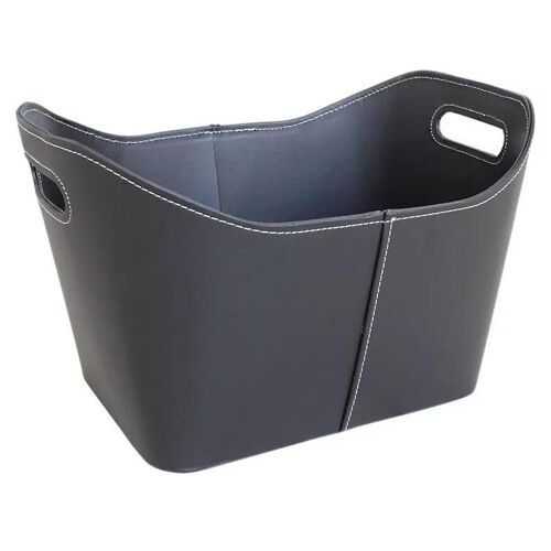 Panier à bûches en faux cuir GoodHome Carroz avec poignée charge max 10kg