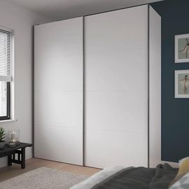 Armoire Penderie Portes Coulissantes Blanches Mates Goodhome Atomia H. 225 X L. 200 X P. 63,5 Cm