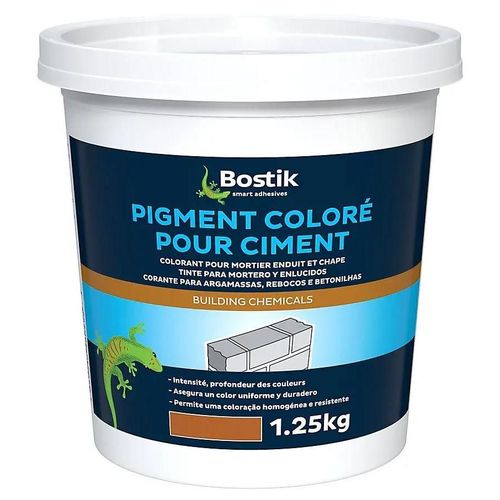 Colorant Bostik Pigment pour Ciment, Mortier, Enduit et Chape Marron 1,25kg