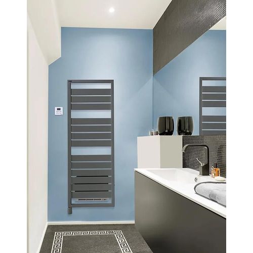 Sèche-serviettes électrique à inertie fluide Acova Astrakan +Air anthracite 750W + soufflerie 1000W