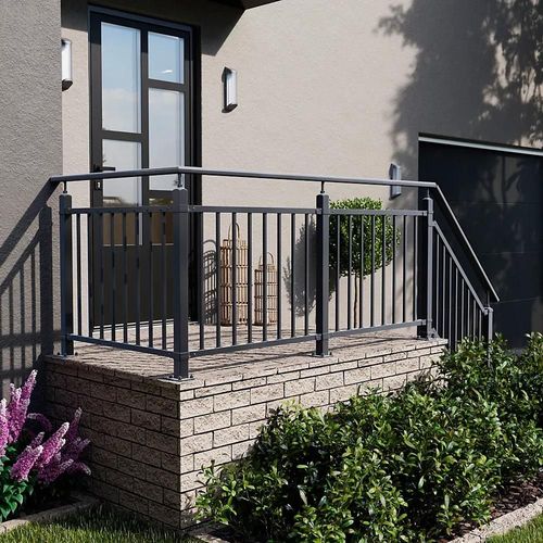 Pack balustrade FORTIA verticale à plat noir