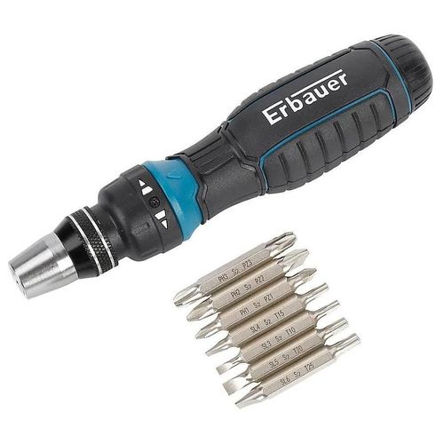 Tournevis à cliquet Erbauer 14 en 1, 8 pièces