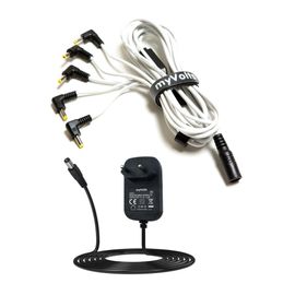 Myvolts Power Splitter Cable White + Psu Alimentation Et Câble Splitter Pour Korg Volca