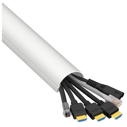 Moulure décorative demi-circulaire D-Line 50x25 mm blanche 1,5 m