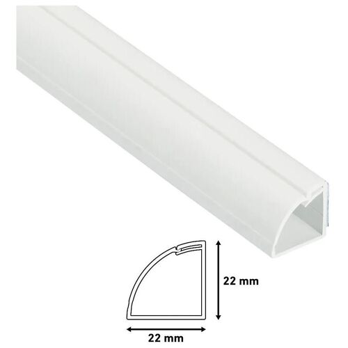 Moulure décorative quart de cercle D-Line 22x22 mm blanche 2 m
