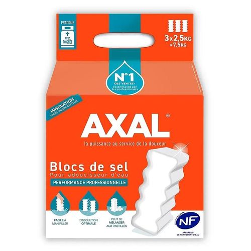 Sel pour adoucisseur Axal, lot de 3 x 2.5 kg