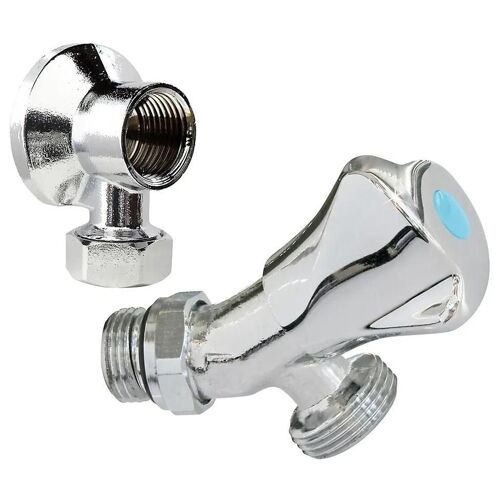 Robinet orientable à sortie inclinée pour machine à laver, Entrée Mâle 1/2" - Sortie Mâle 3/4" Somatherm for you