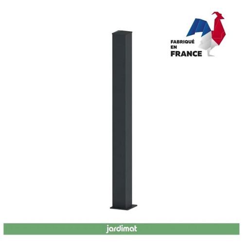 Poteau Jardimat aluminium gris noir - 15 x 15 x 175 cm