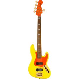 Fender Mononeon Jazz Bass V Neon Yellow Mn Basse Électrique 5 Cordes Signature Avec Housse Deluxe