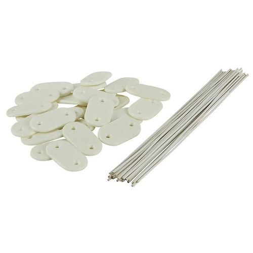 26 fixations BV Blooma blanches en acier