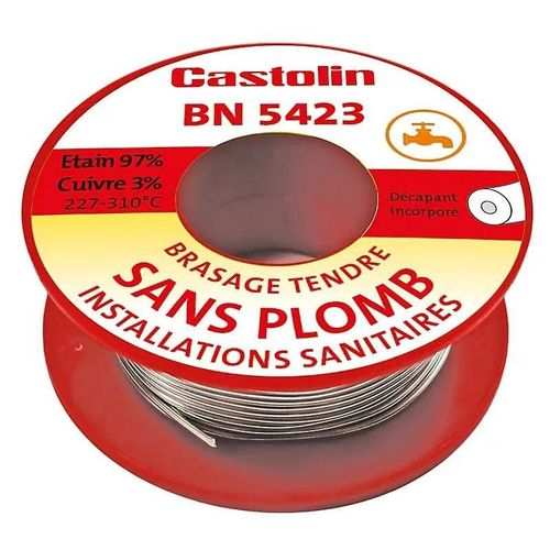 Bobine d'étain spéciale plomberie Castolin ø2 mm, 50g
