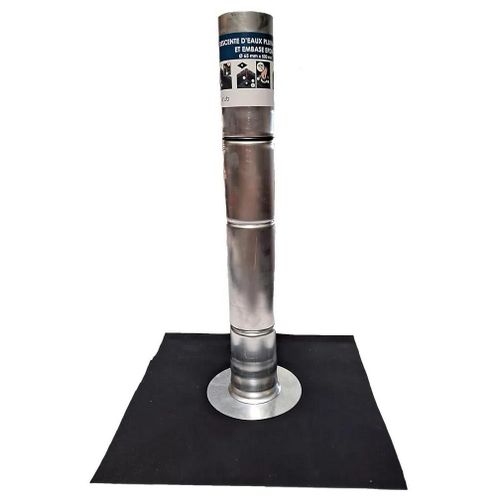 Descente d'eaux pluviales ALU et embase EPDM - Ø 65 mm x 500 mm