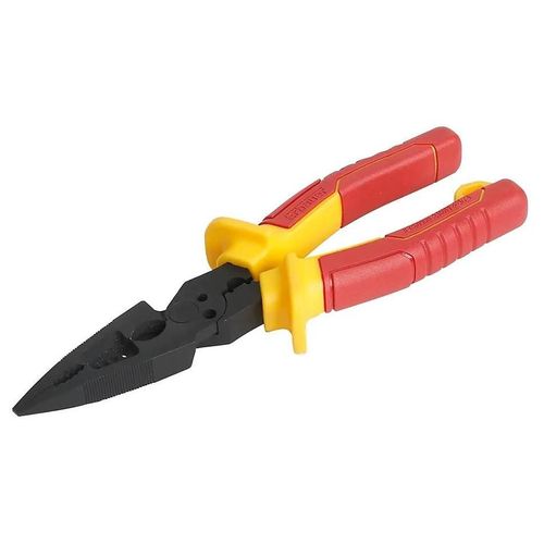 Pince à bec long VDE Erbauer acier au chrome 200 mm