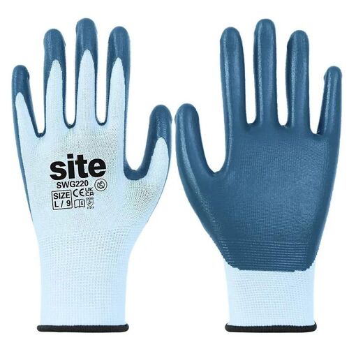 Gants de manipulation générale en mousse nitrile Site bleu - Taille 8 (M)