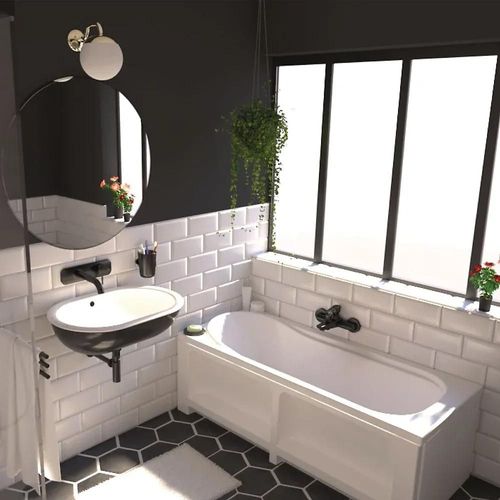 Tablier de baignoire frontal 170 cm pour baignoire Glyphe, Valentin