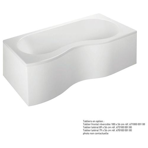 Tablier de baignoire frontal blanc 180 x 90 cm pour baignoire Folk, Valentin