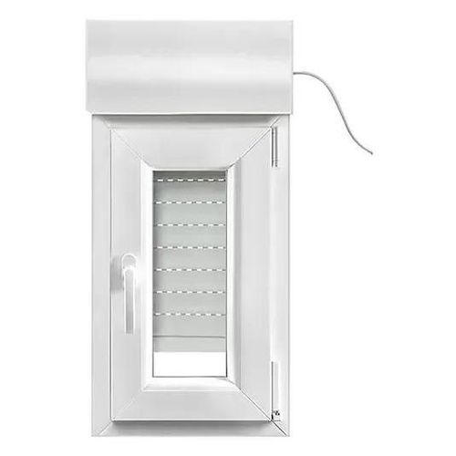 Fenêtre PVC 1 vantail oscillo-battant + volet roulant électrique GoodHome blanc - l.40 x h.65 cm, tirant droit