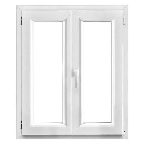 Fenêtre 2 vantaux oscillo-battante, tirant droit double vitrage GoodHome en PVC blanc l.85 x H.98 cm