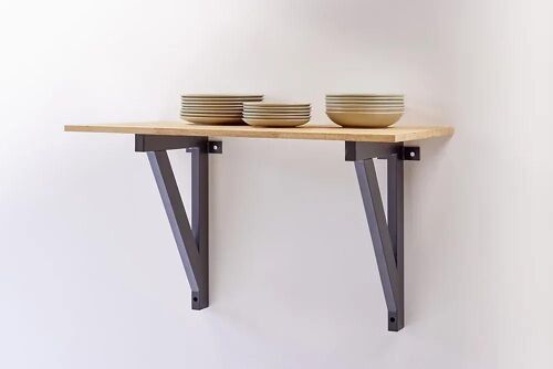 Équerre murale H.9,5 x P.39,5 cm en métal anthracite Mottez