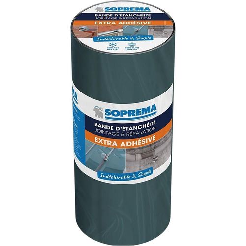Bande d'étanchéité Extra Adhésive Soprema ardoise 30cm x 10m, ép. 1mm