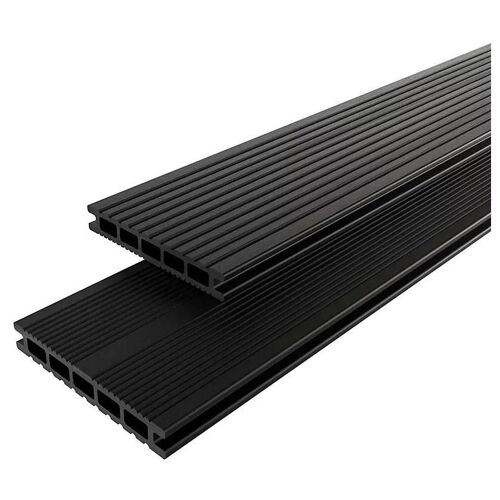 Lame de terrasse composite gris anthracite Neva Klikstrom L. 220 cm x l. 14,5 cm