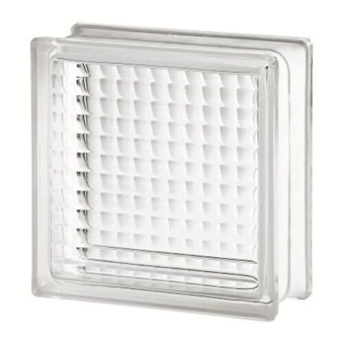 Pavé de verre quadrillé 19 x 19 cm, ép.80 mm