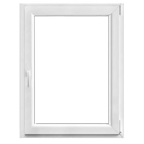Fenêtre 1 vantail oscillo-battante, tirant droit double vitrage GoodHome en PVC blanc l.85 x H.108 cm