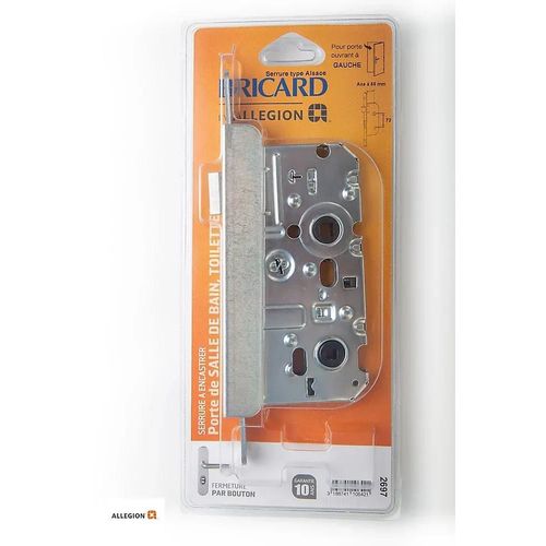 Serrure à mortaiser bec de cane à condamnation Bricard axe 55 mm gauche