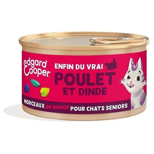 Pâtée Morceaux En Sauce Pour Chats Senior Au Poulet Et À La Dinde 85g Edgard Cooper