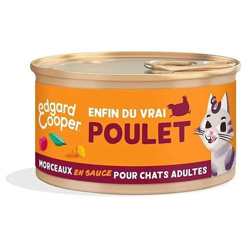 Pâtée En Morceaux Pour Les Chats Adultes Au Poulet 85g Edgard Cooper