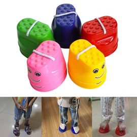2paires Visage Soiriant Enfants Saut Échasse Marche Équilibre Coupe Sports De Plein Air Toy_Pink