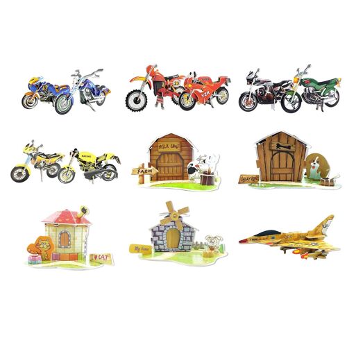 Puzzle De Moto Auto-Assemblé Éducatif Papier Puzzle D'avion Créatif Pour Children_15