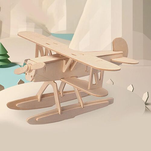 1set Puzzle 3d Capacité De Résolution De Problèmes Avions En Bois Respectueux De L'environnement Puzzle 3d Pour Boys_D