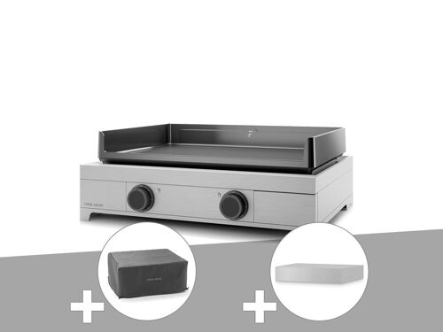 Plancha Électrique Modern 60 Inox Avec Housse Et Couvercle - Forge Adour