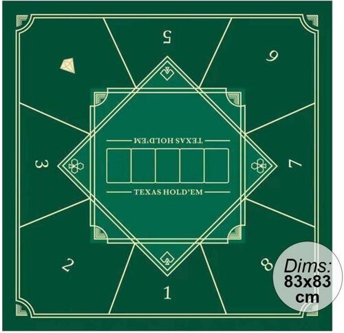 Tapis De Poker Carré 83 X 83 Cm