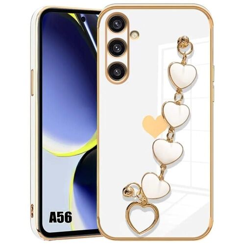 Coque Pour Samsung Galaxy A56 5g, Protection Anti-Rayures Ultra Slim Avec Bracelet - Blanc - E.F.Connection