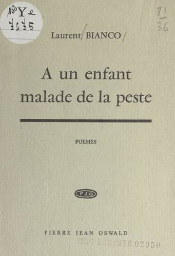 À Un Enfant Malade De La Peste