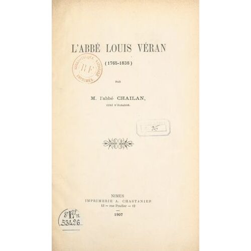L'abbé Louis Véran (1765-1838)