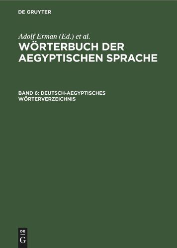 Deutsch-Aegyptisches Wörterverzeichnis