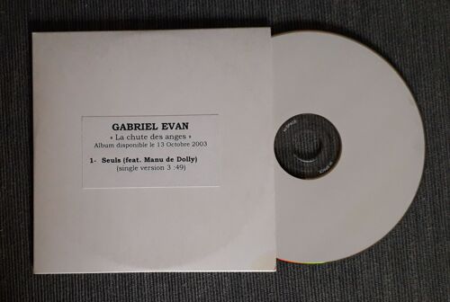 Gabriel Evan "Seuls (Feat. Manu De Dolly)" Single Version Extrait De La Chute Des Anges - Cd Radio 1 Titre