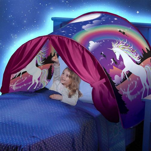 Tente De Rêve Pour Lit D'enfant Avec Poche De Rangement,Tente Pliable Pour Enfants Sur Lit,Moustiquaire - Type Pink Unicorn