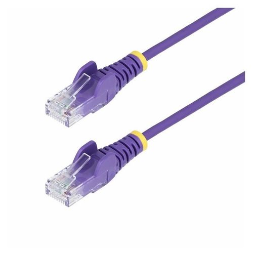 StarTech.com 15m Purple Slim CAT6 Ethernet Cable, Snagless, 28AWG, LSZH - Cordon de raccordement - RJ-45 (M) pour RJ-45 (M) - 15 m - 3.6 mm - UTP - CAT 5/5e/6 - IEEE 802.3bt - sans halogène, sans...