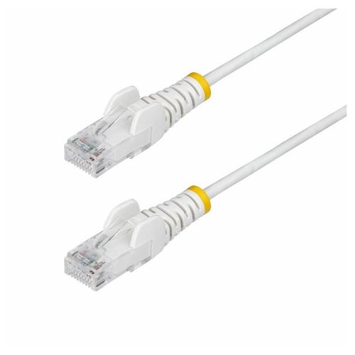 StarTech.com 5m White Slim CAT6 Ethernet Cable, Snagless, 28AWG, LSZH - Cordon de raccordement - RJ-45 (M) pour RJ-45 (M) - 5 m - 3.6 mm - UTP - CAT 5/5e/6 - IEEE 802.3bt - sans halogène, sans...