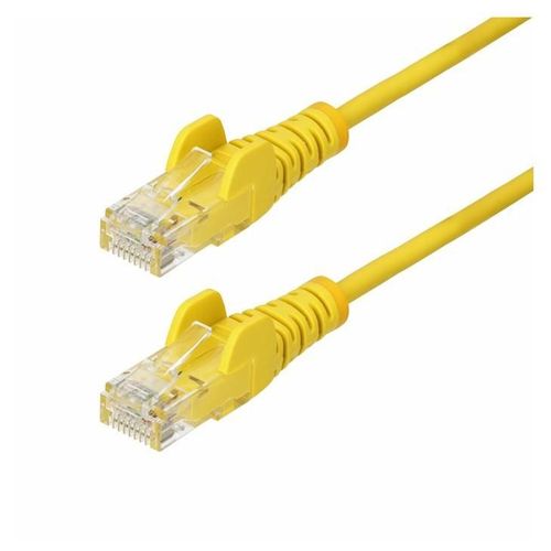 StarTech.com 3m Yellow Slim CAT6 Ethernet Cable, Snagless, 28AWG, LSZH - Cordon de raccordement - RJ-45 (M) pour RJ-45 (M) - 3 m - 3.6 mm - UTP - CAT 5/5e/6 - IEEE 802.3bt - sans halogène, sans...